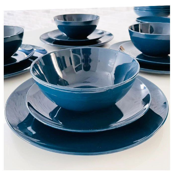 18-Pc Dinner Set - Dark Blue