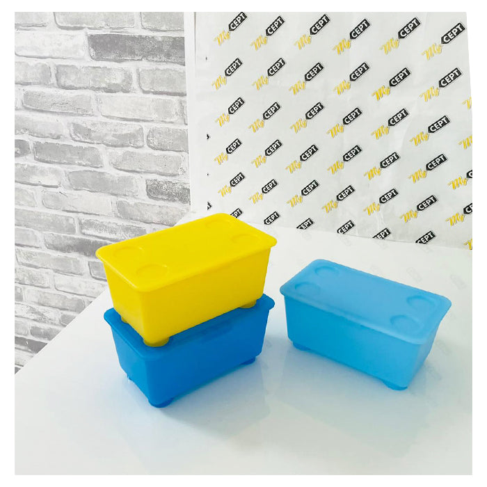 Boxes With Lid (Pack of 3) - Yellow/Blue