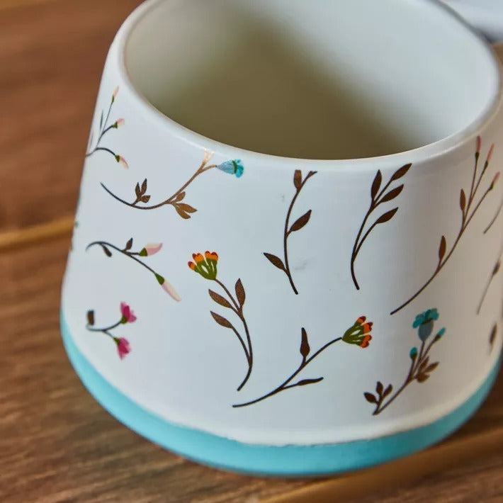 384ml Tea/Coffee Mug - Floral Blue