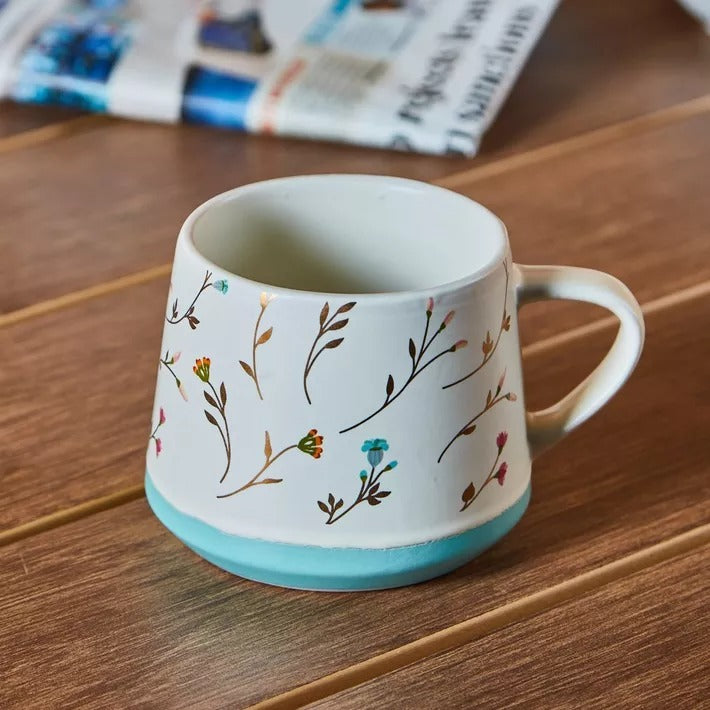 384ml Tea/Coffee Mug - Floral Blue
