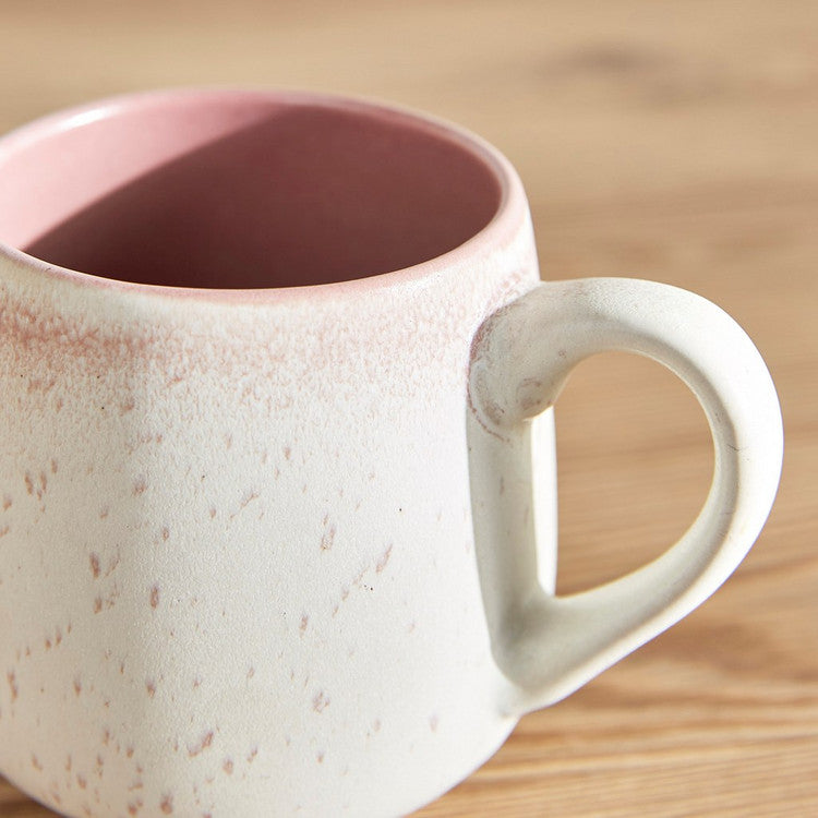 350ml Ceramic Mug - White/Pink
