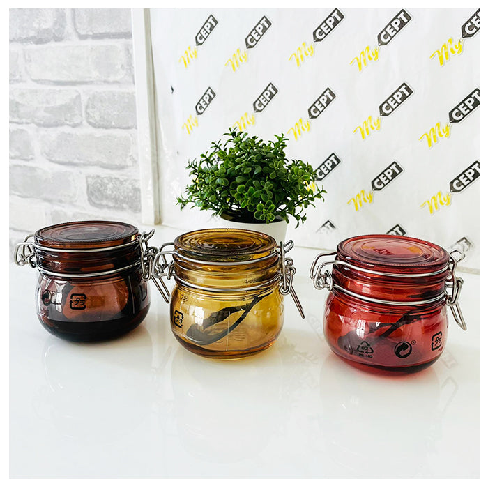 Airtight Glass Jar with Lid - Set of 3