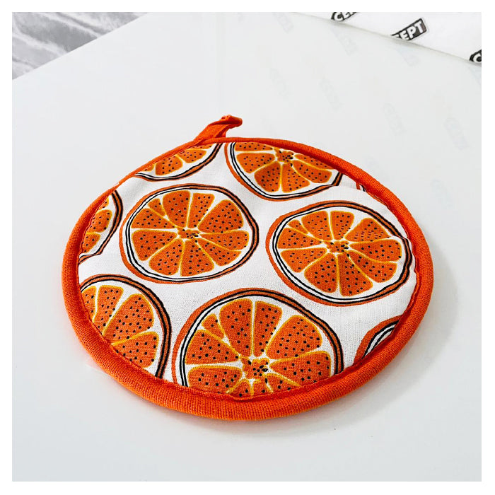 Pot Holder - Patterned Orange