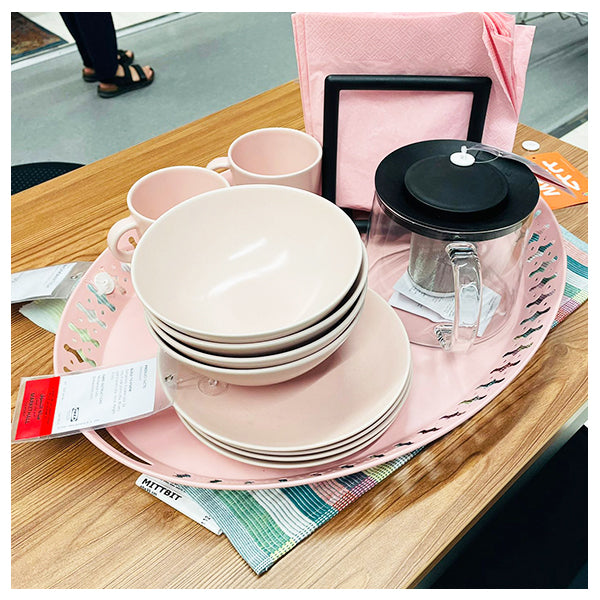 Metal Serving Tray - Light Pink