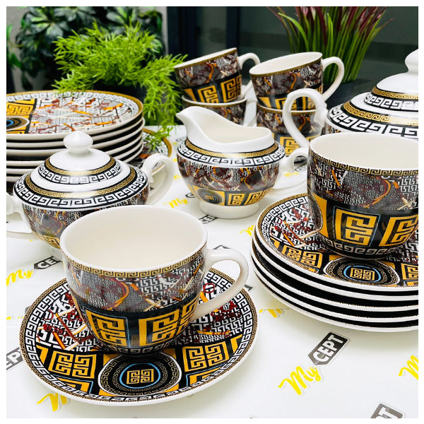 22-Pc Tea Set - Yellow