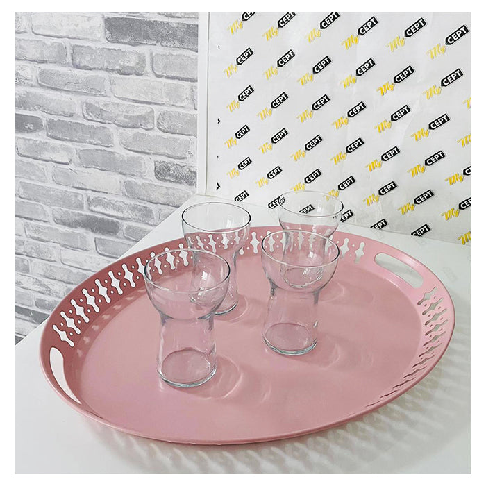 Metal Serving Tray - Light Pink