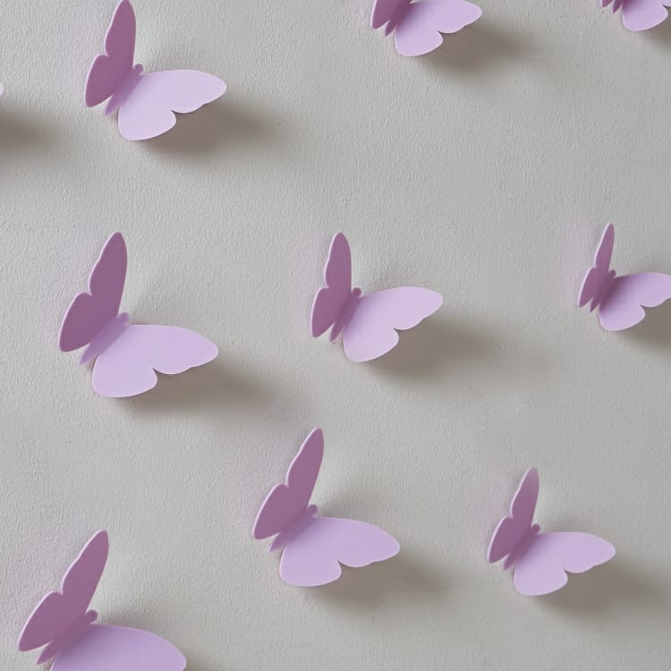 Wall Decor Purple Butterfly Pack of 12