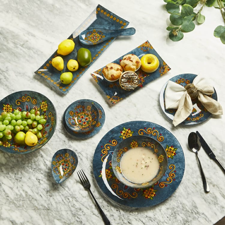 Glass Spoon Rest - Blue