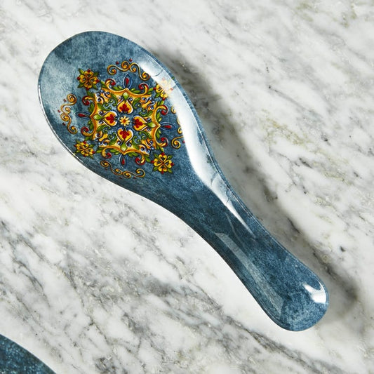 Glass Spoon Rest - Blue