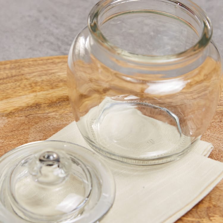 Set of 3 Round Glass Jars- 620ml