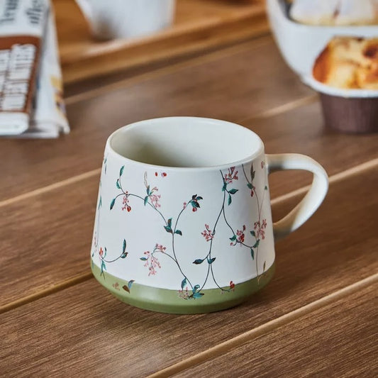 384ml Tea/Coffee Mug - Floral Green