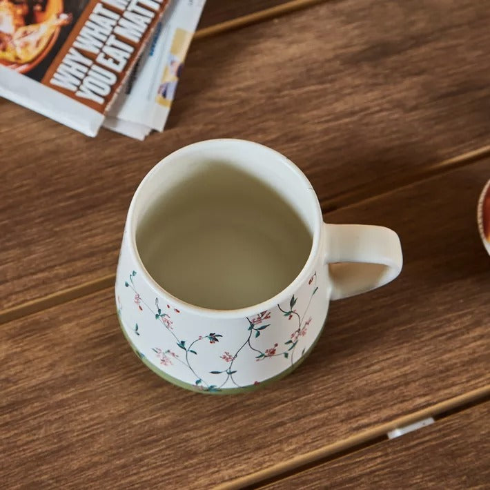 384ml Tea/Coffee Mug - Floral Green
