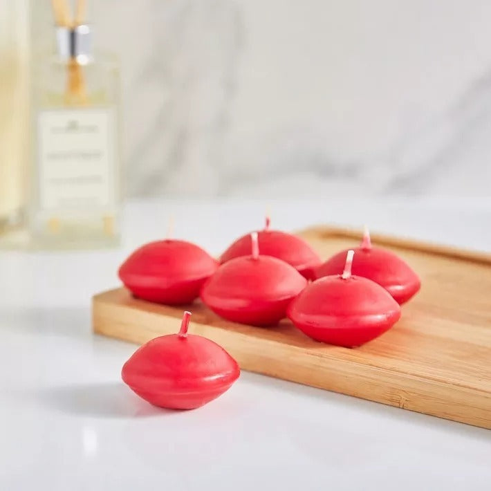 Floating Candles Pack of 6 - Red