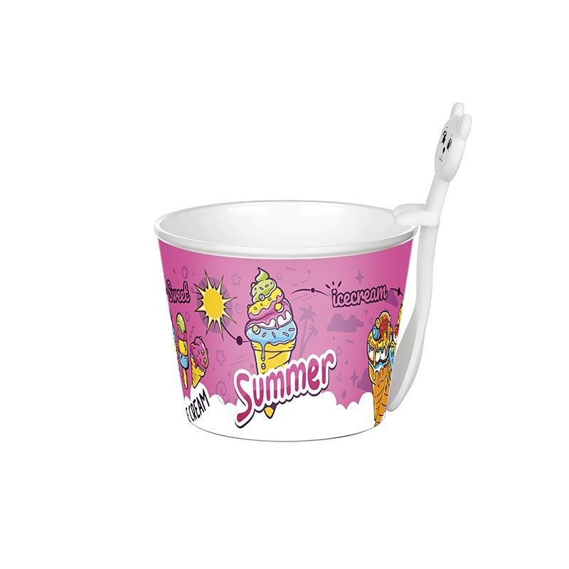 Ice Cream Cups with Spoons - Pack of 4
