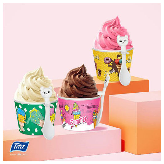 Ice Cream Cups with Spoons - Pack of 4