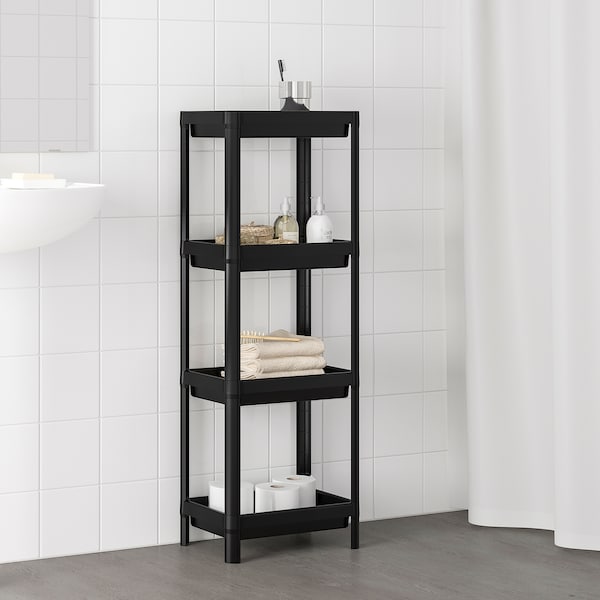 Shelfing Unit - 4 Shelves - Black